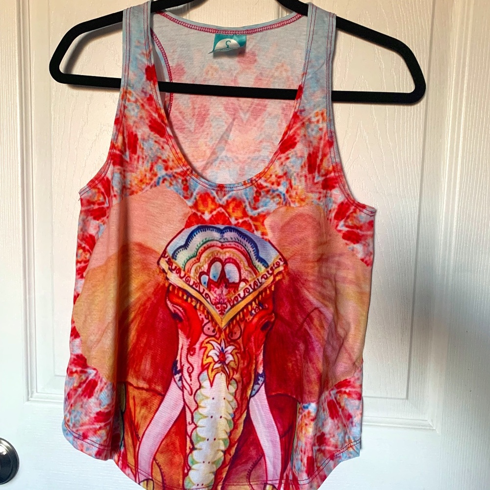 Elephant & Mandela Printed Racerback Tank